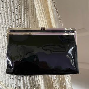 Vintage black patent leather handbag